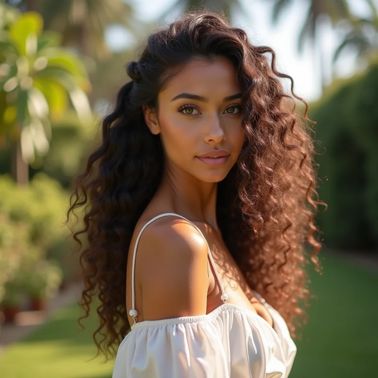 Penteado trança lateral romântica em cabelo cacheado