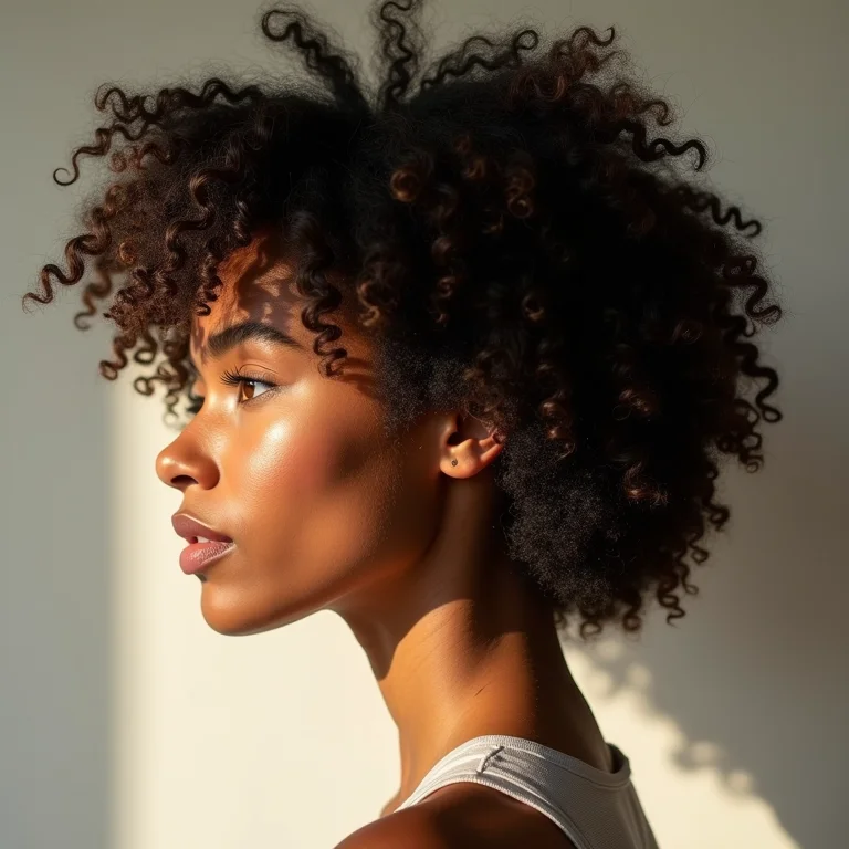 Perfil de mulher em transição capilar