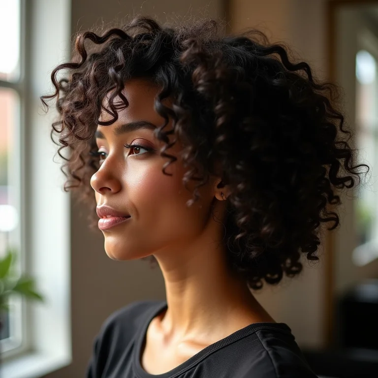 Polimento capilar em cabelo cacheado