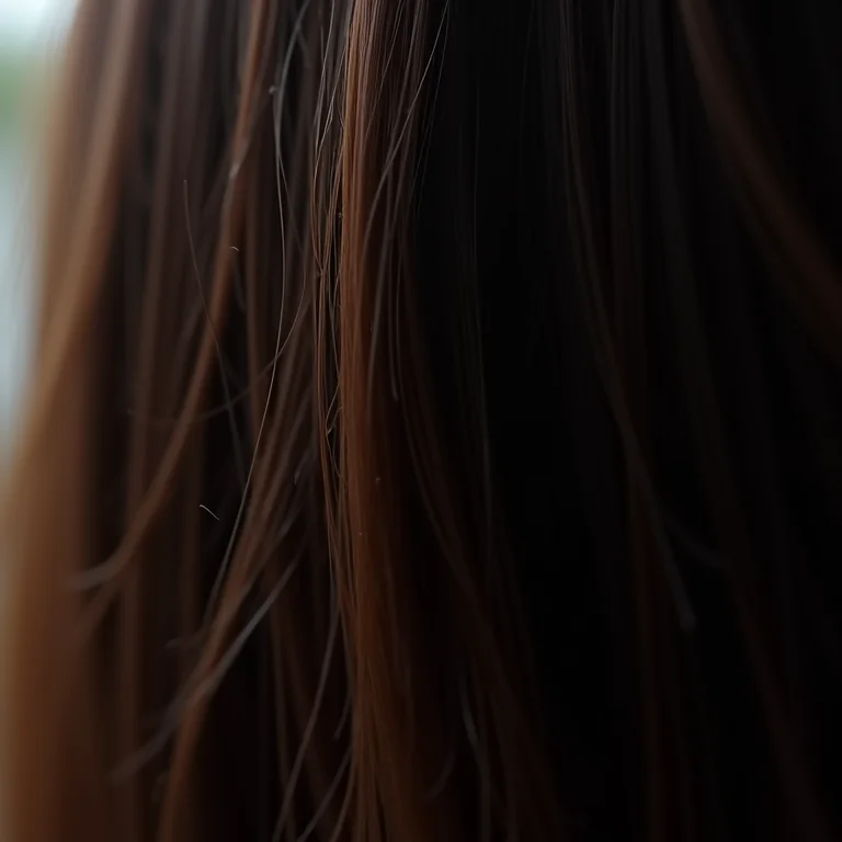 Pontas duplas no cabelo castanho