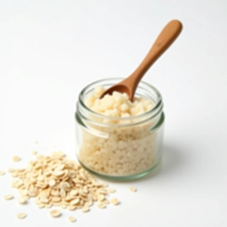 Pote de vidro com esfoliante caseiro para couro cabeludo.