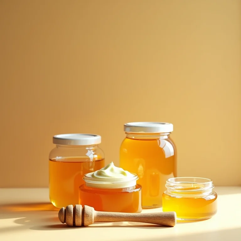 Potes com mel e máscara capilar caseira