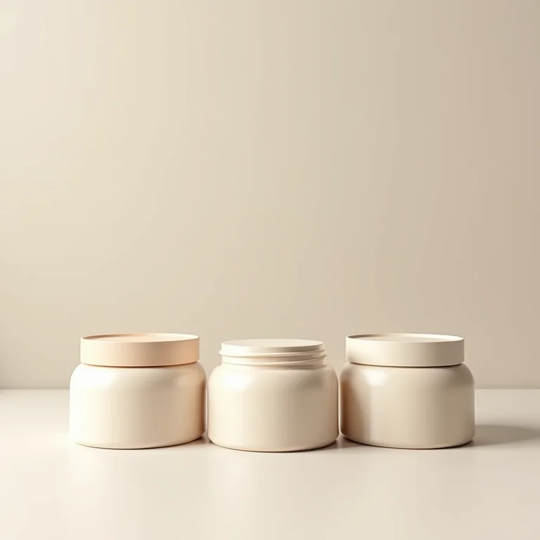 Potes de creme para cabelo com diferentes texturas