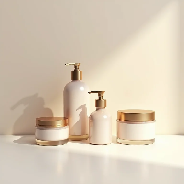 Potes de creme para cabelo com mechas