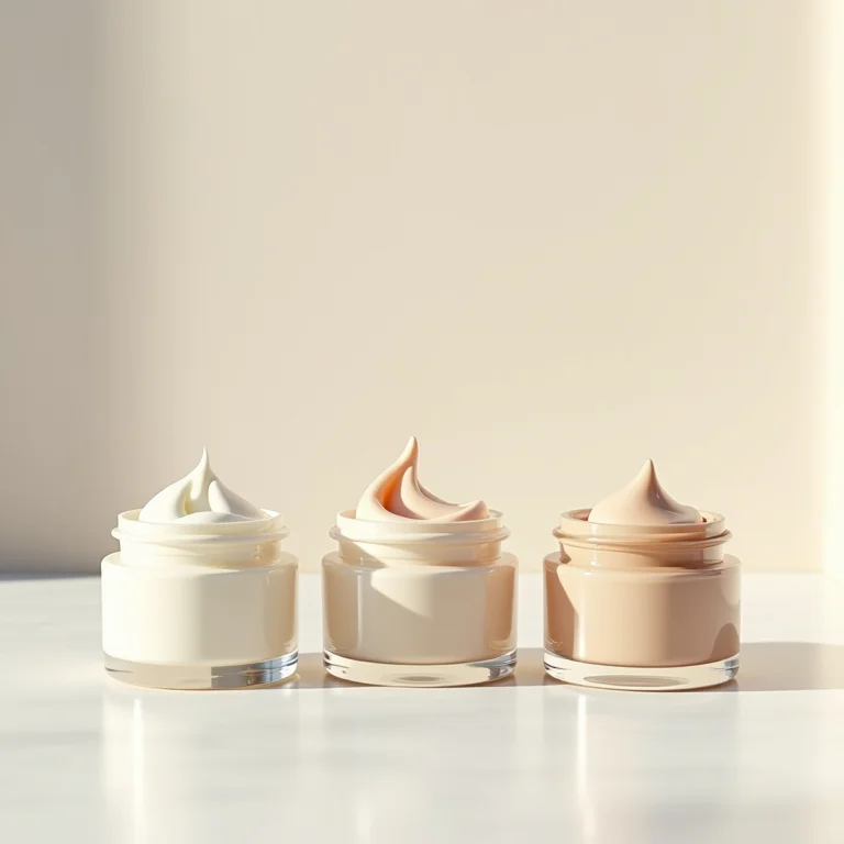 Potes de creme para cabelo com texturas diferentes