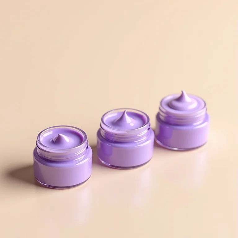 Potes de máscara capilar roxa para diferentes tipos de cabelo