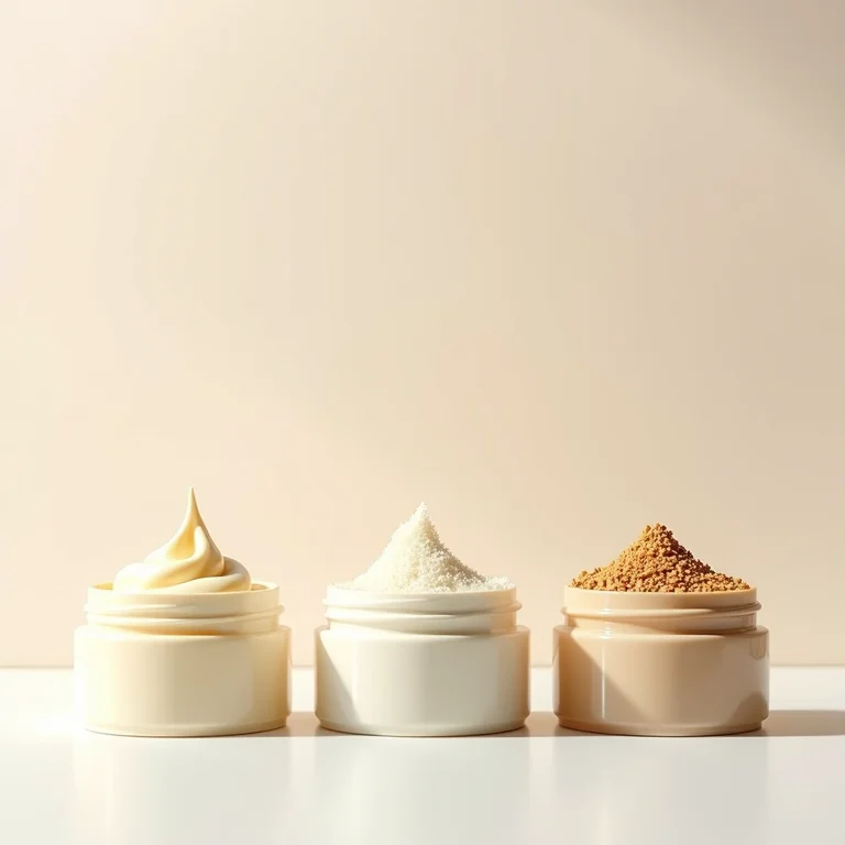 Potes de máscaras de tratamento capilar para diferentes tipos de cabelo.