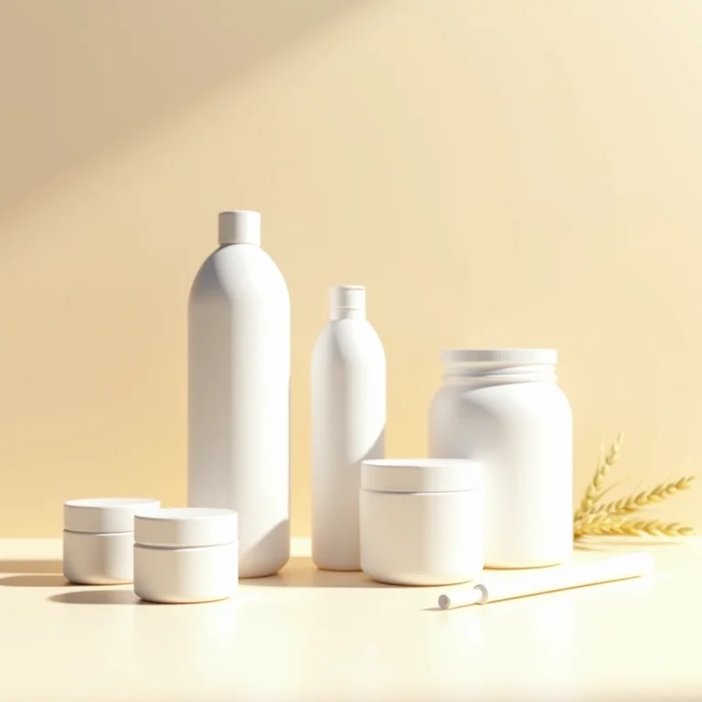 Potes de produtos capilares com proteína do trigo