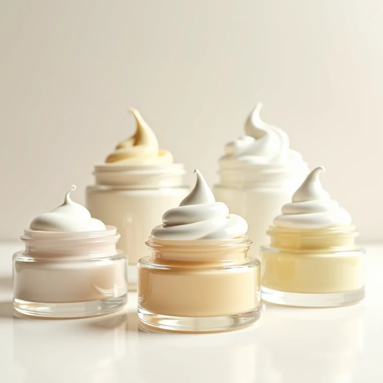 Potes de vidro com diferentes texturas de máscaras capilares