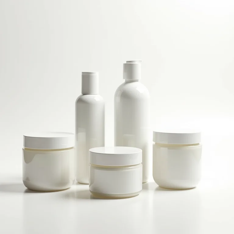 Potes e frascos de produtos para fortalecimento capilar