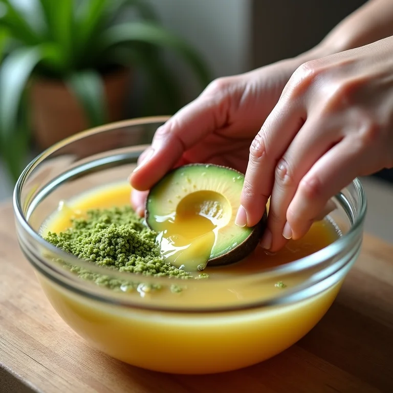 Preparando shot capilar caseiro com ingredientes naturais