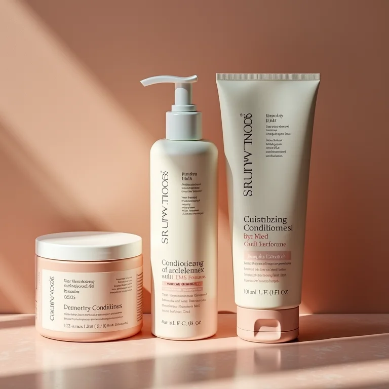 Produtos profissionais para cabelos cacheados e crespos em fundo texturizado