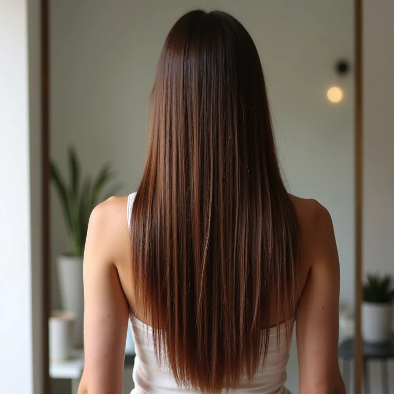 Resultado da reconstrução capilar em cabelo liso