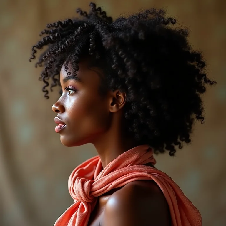 Retro waves em cabelo em transição