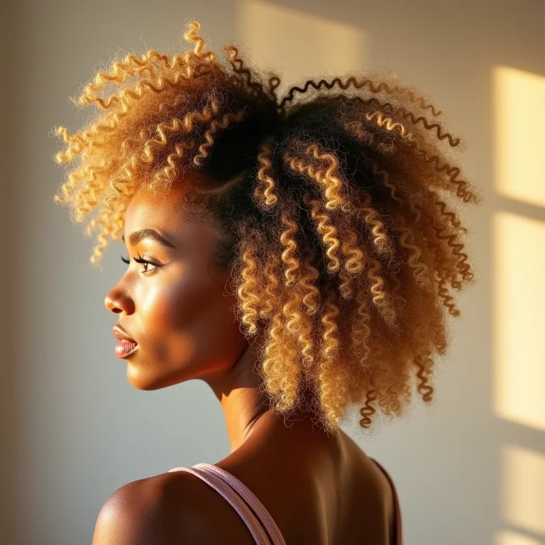 Ruivo dourado em cabelo crespo 4C