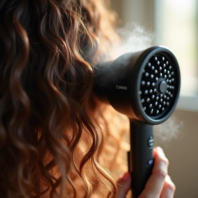 Secador de cabelo protegendo fios com óleo finalizador