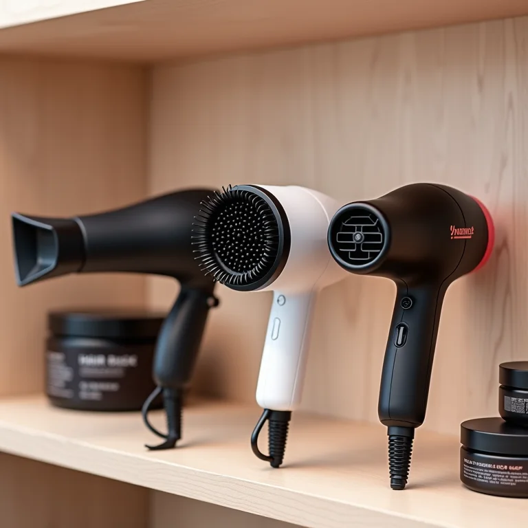 Secadores de cabelo com difusor e produtos para cabelo cacheado