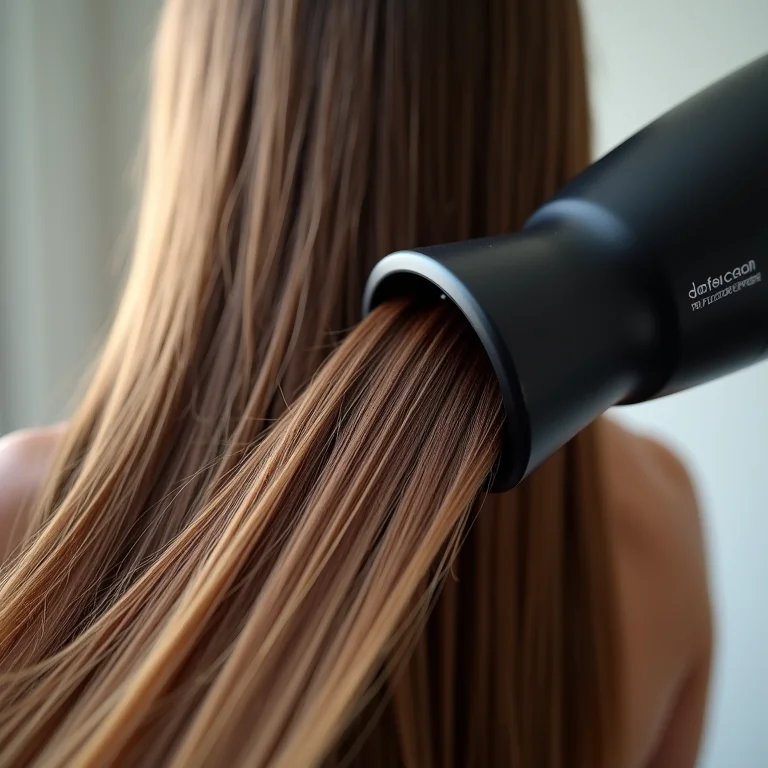 Secando o cabelo com secador