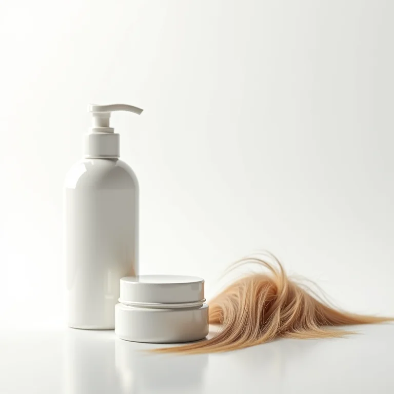 Shampoo reparador e condicionador em fundo branco