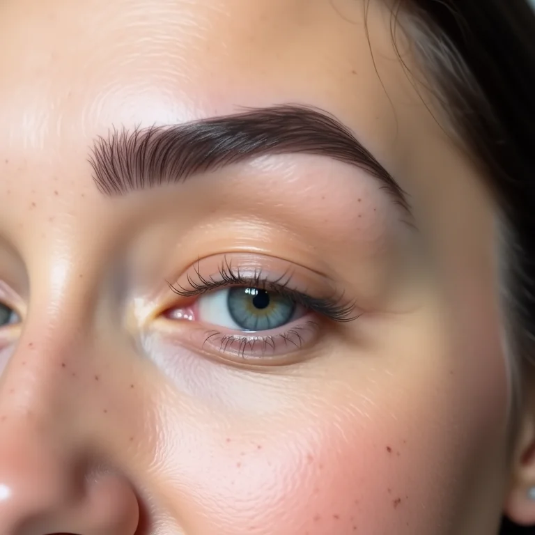 Sobrancelhas micropigmentadas com óleo de rícino.