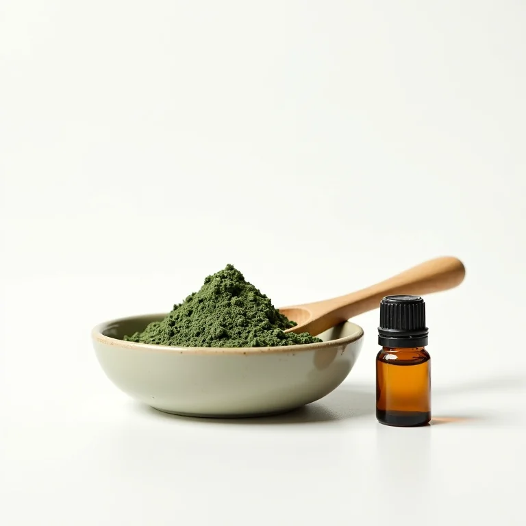 Tigela com argila verde para esfoliação do couro cabeludo.