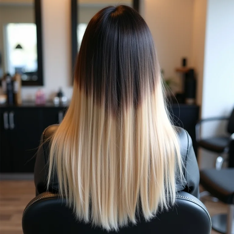 Transformação capilar: antes e depois de um louro escuro.