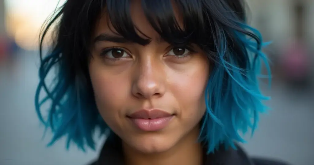 Cabelo preto com pontas azuis: o contraste que redefine seu visual [2026]