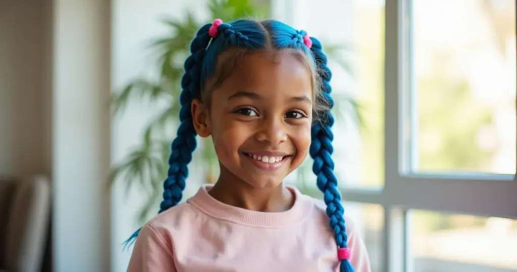 17 Ideias de Cabelo Infantil Feminino Azul (Seguro e Sem Química!)