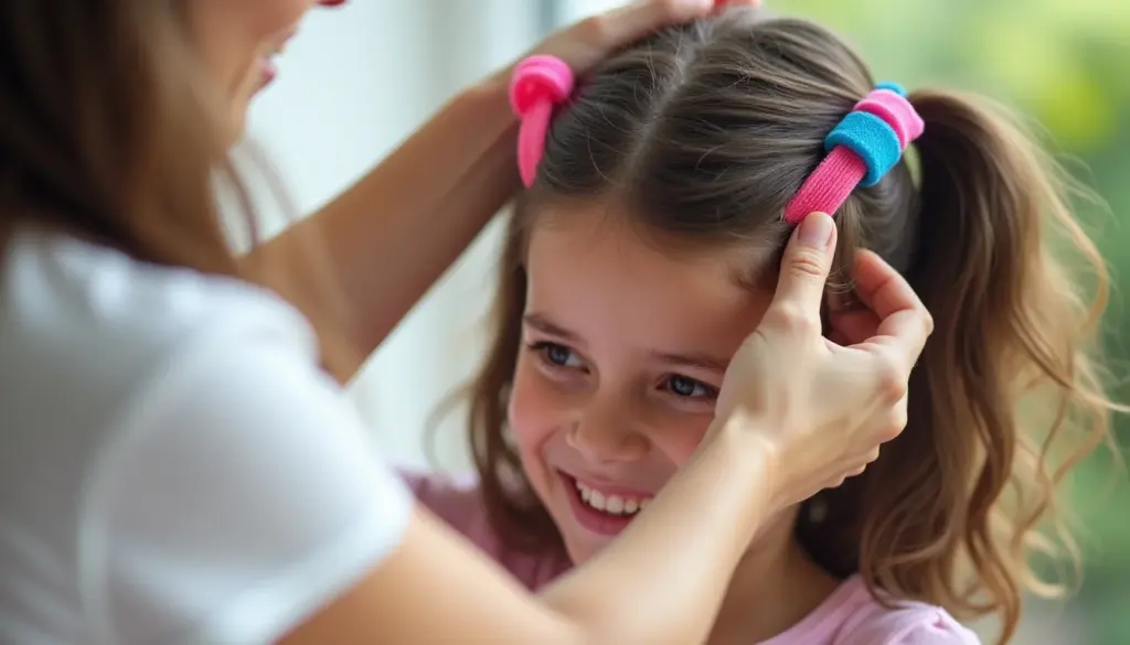Fácil penteado infantil em 5 minutos, com elásticos coloridos e sem puxar o cabelo