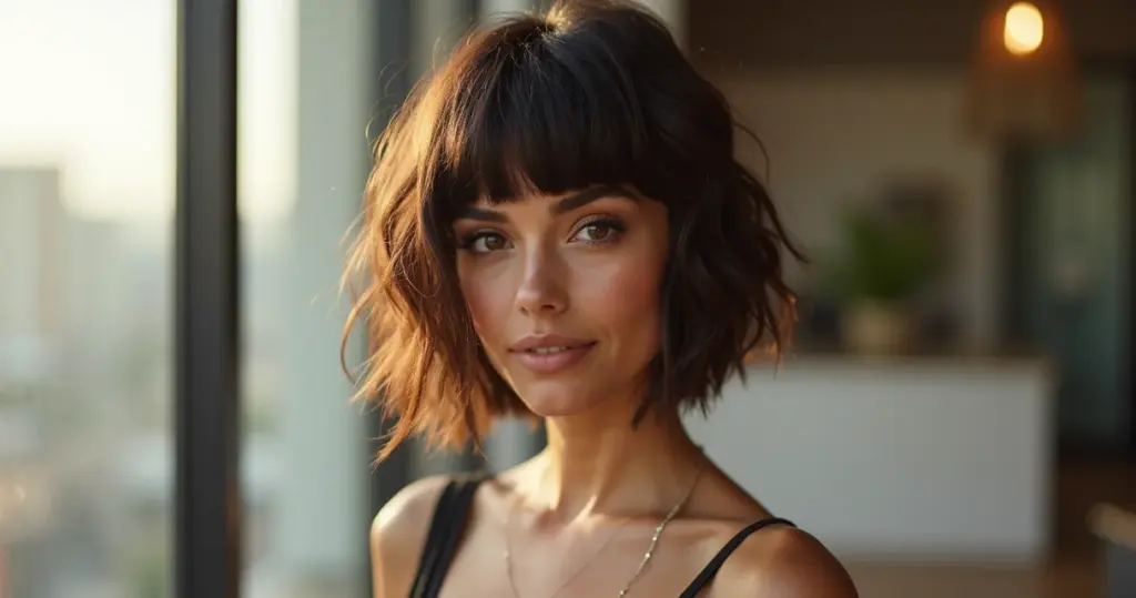 12 Penteados para Cabelo Curto com Franja que Salvam Qualquer Dia