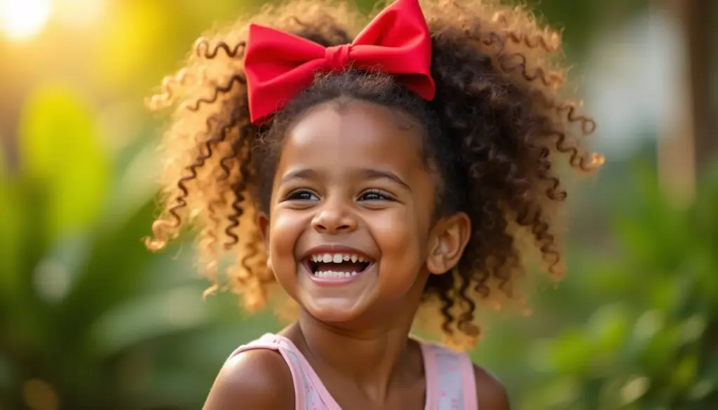 37 Penteados com Laço Vermelho Infantil que Não Escorregam