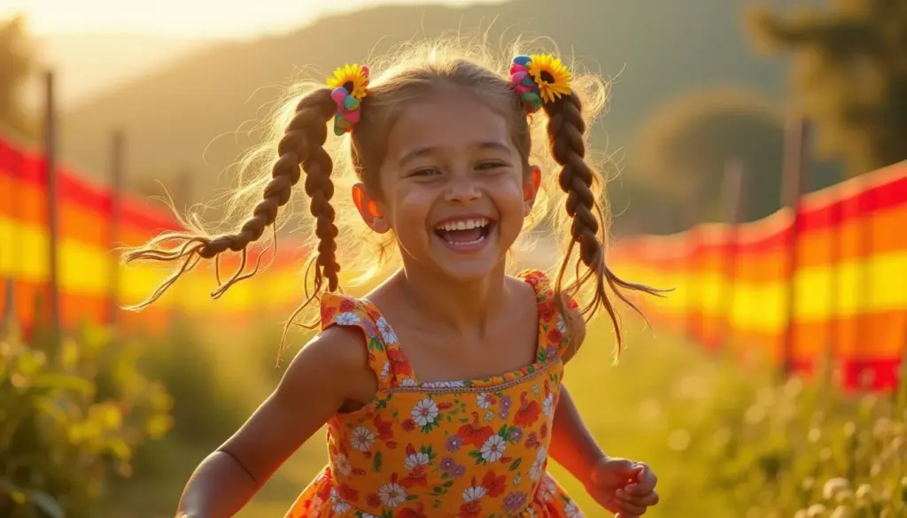 47 Penteados para Festa Junina Cabelo Infantil que Duram a Festa Inteira
